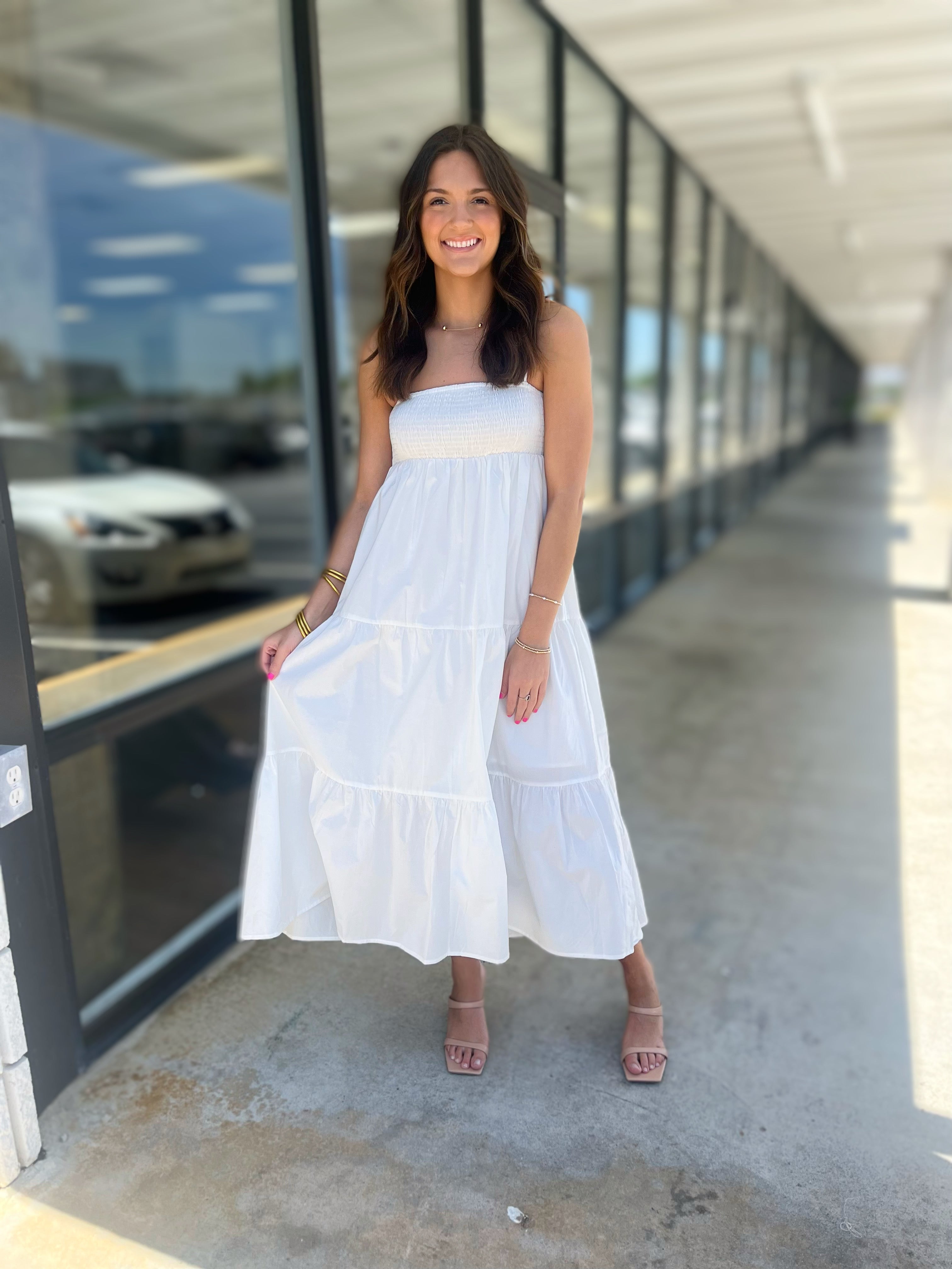White Tiered Maxi Dress Unique Boutique White Tiered Maxi Dress Unique Boutique