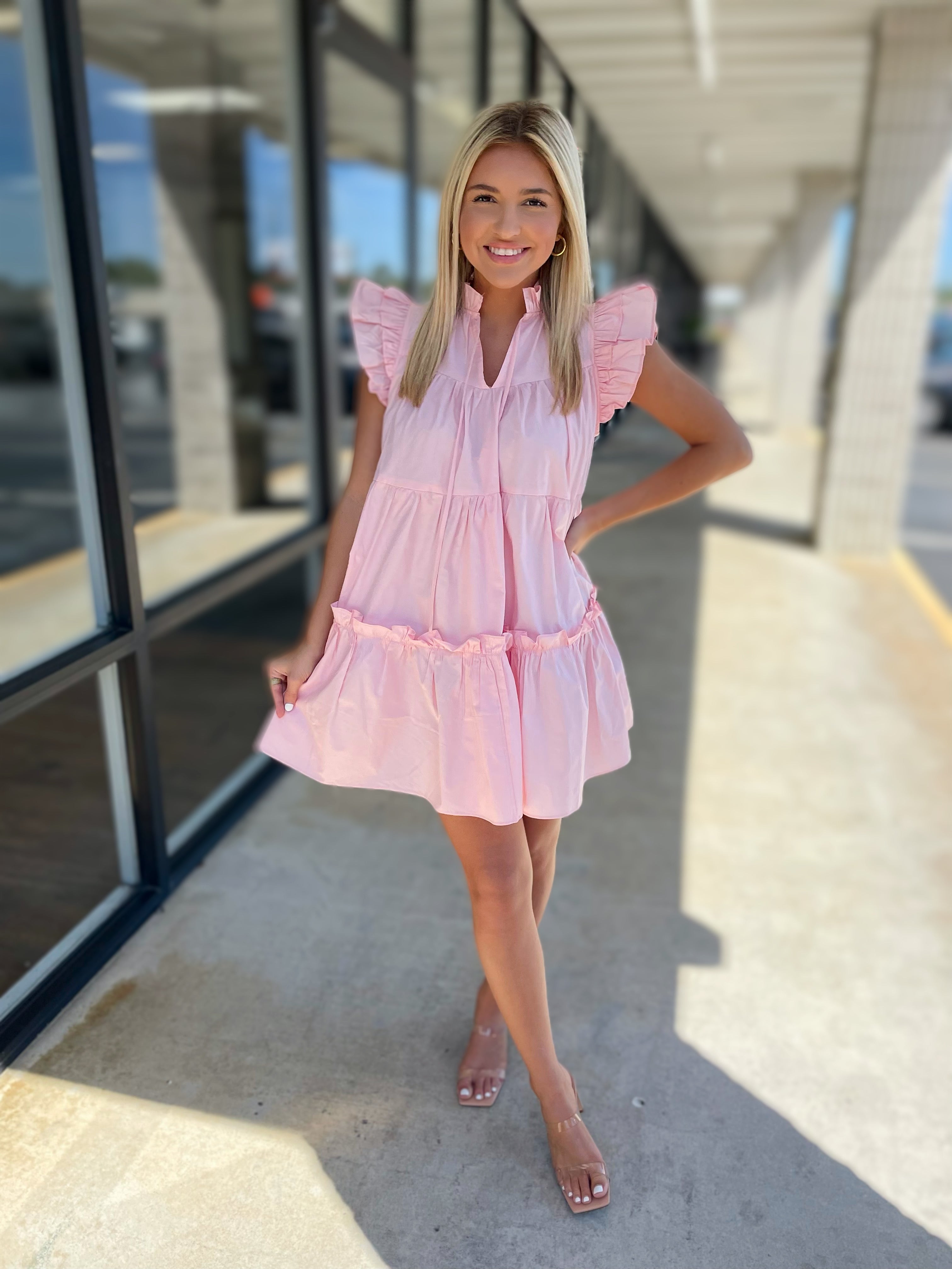 Ruffle Sleeve Babydoll Dress – Unique Boutique