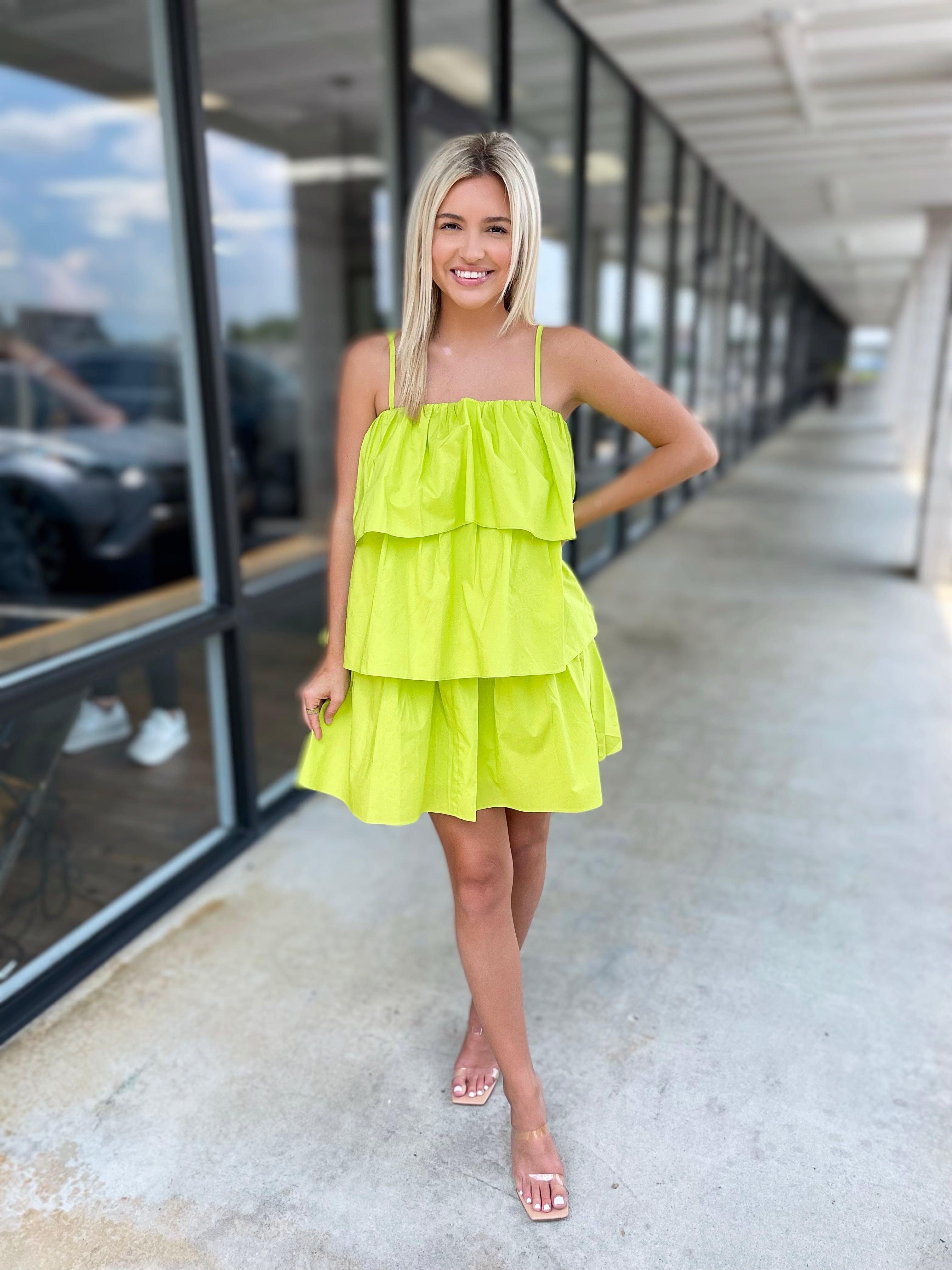 Lime it up Tiered Dress
