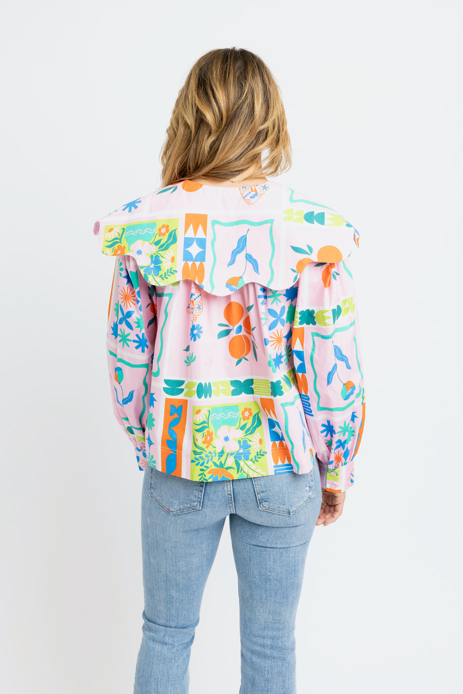 FLORAL FRAME COLLAR TOP