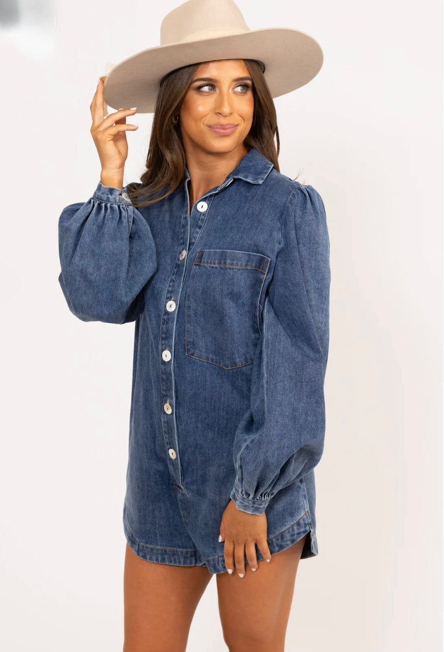 Denim Pocket Romper Playsuit