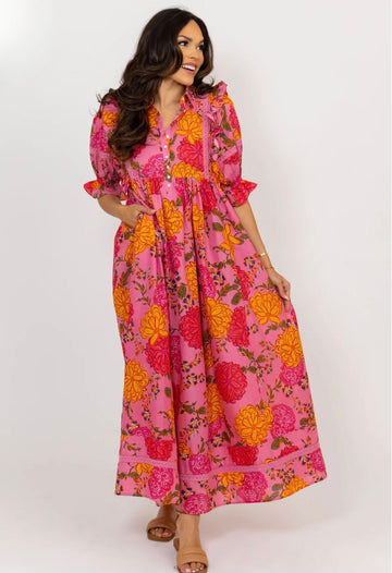 Floral Crochet Maxi Dress