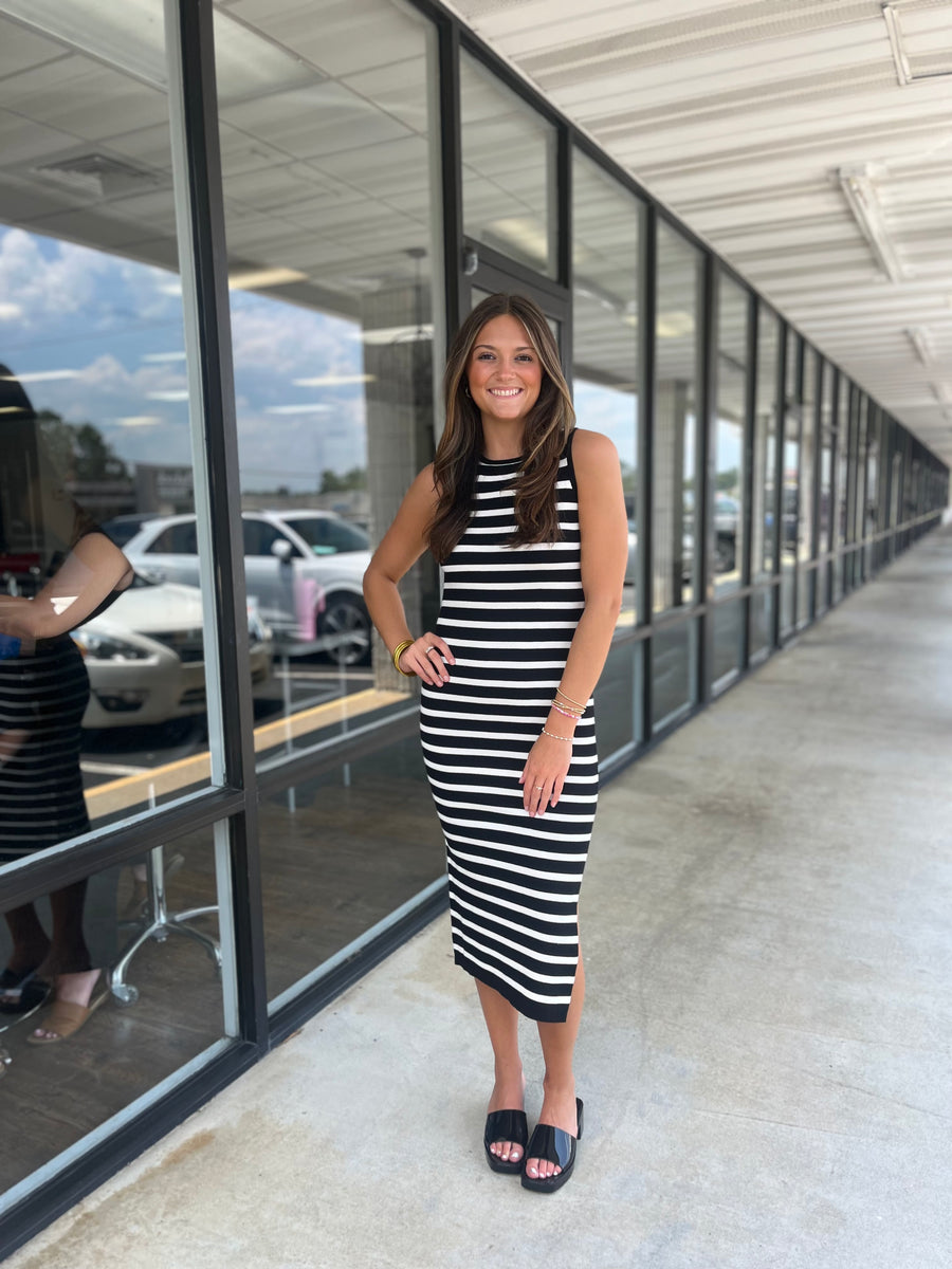 Black And White Midi Dress