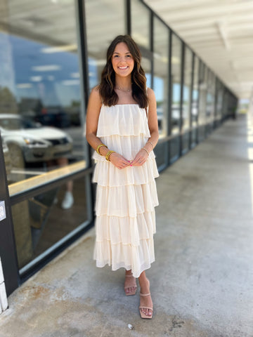 Ruffle Tiered Midi Dress