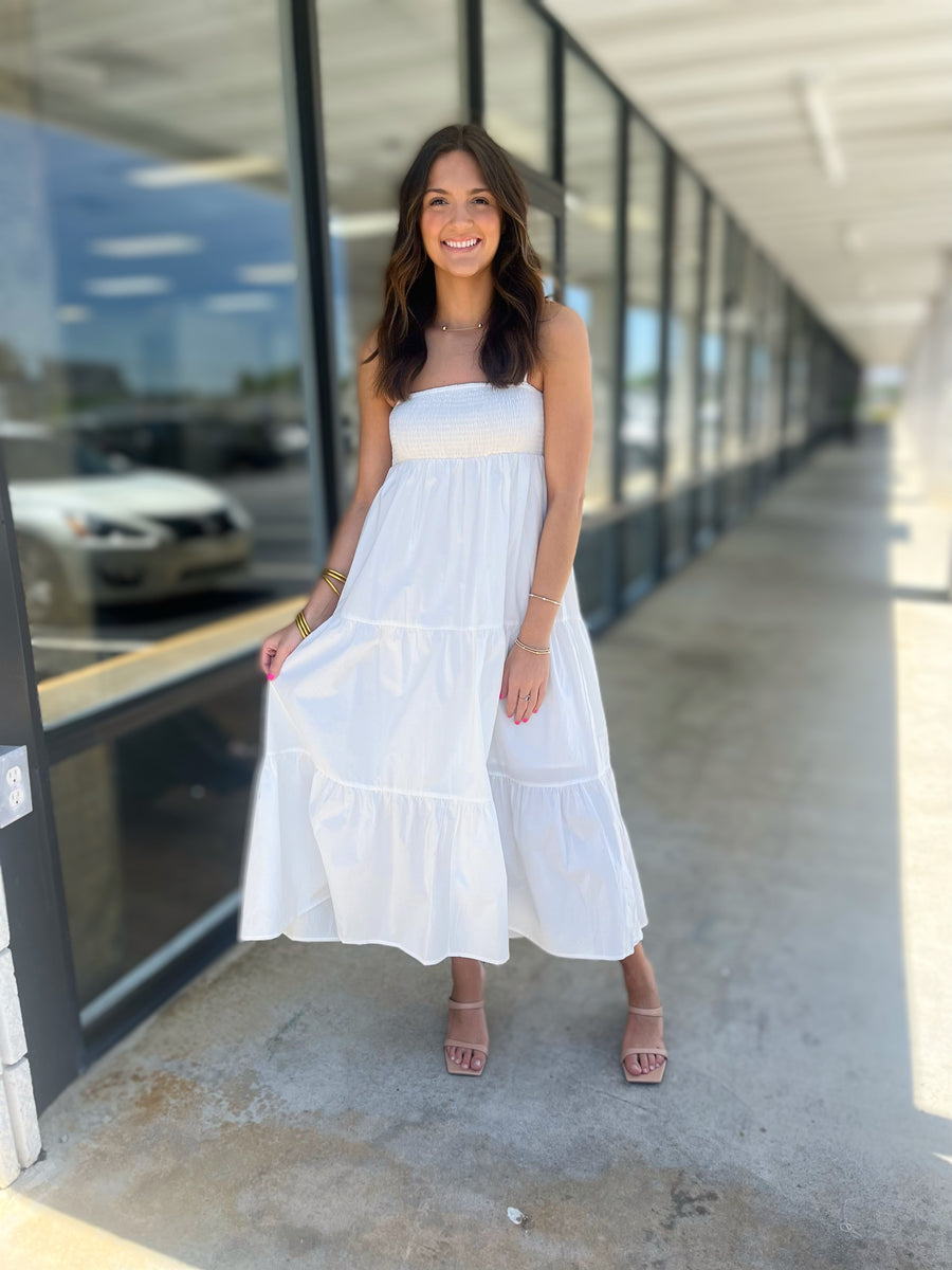 White Tiered Maxi Dress