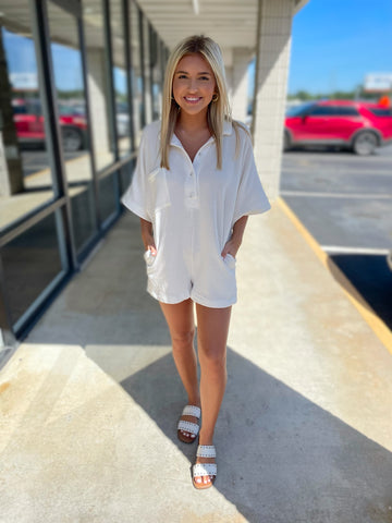 Casual Days Romper- Ivory