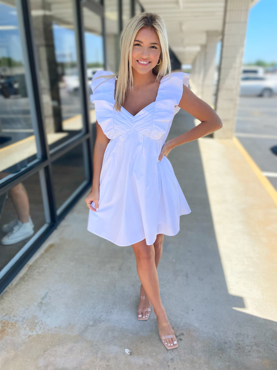 Ruffle Sleeve Mini Dress