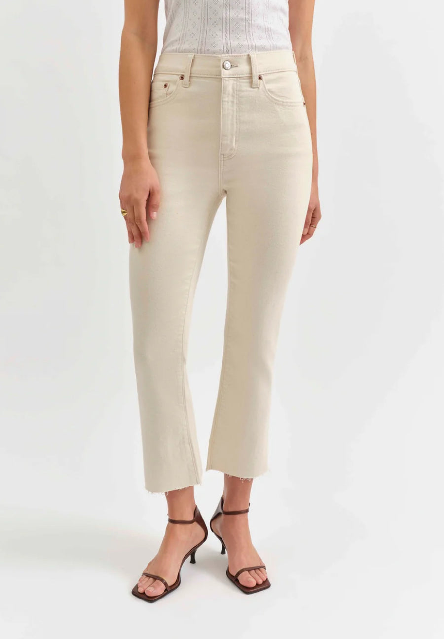 SHY GIRL CROP FLARE IN RAW CUT