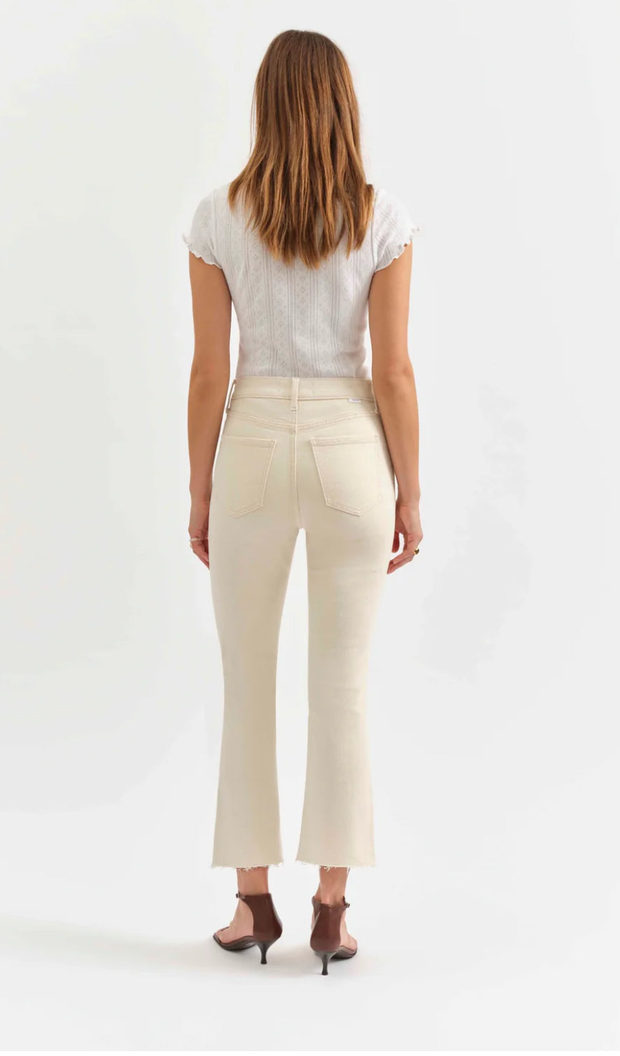 SHY GIRL CROP FLARE IN RAW CUT