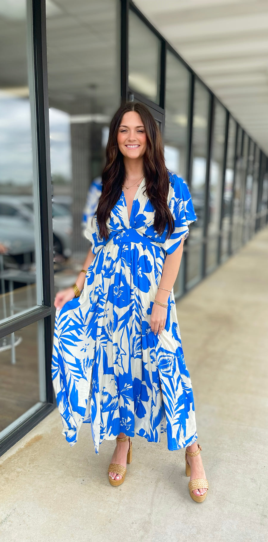 Blue Floral Maxi Dress