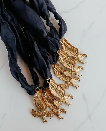 Eagle Pendant On Navy Necklace