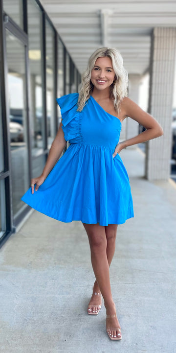 Aqua Mini Dress