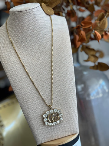 Crystal Embellished Double G Necklace