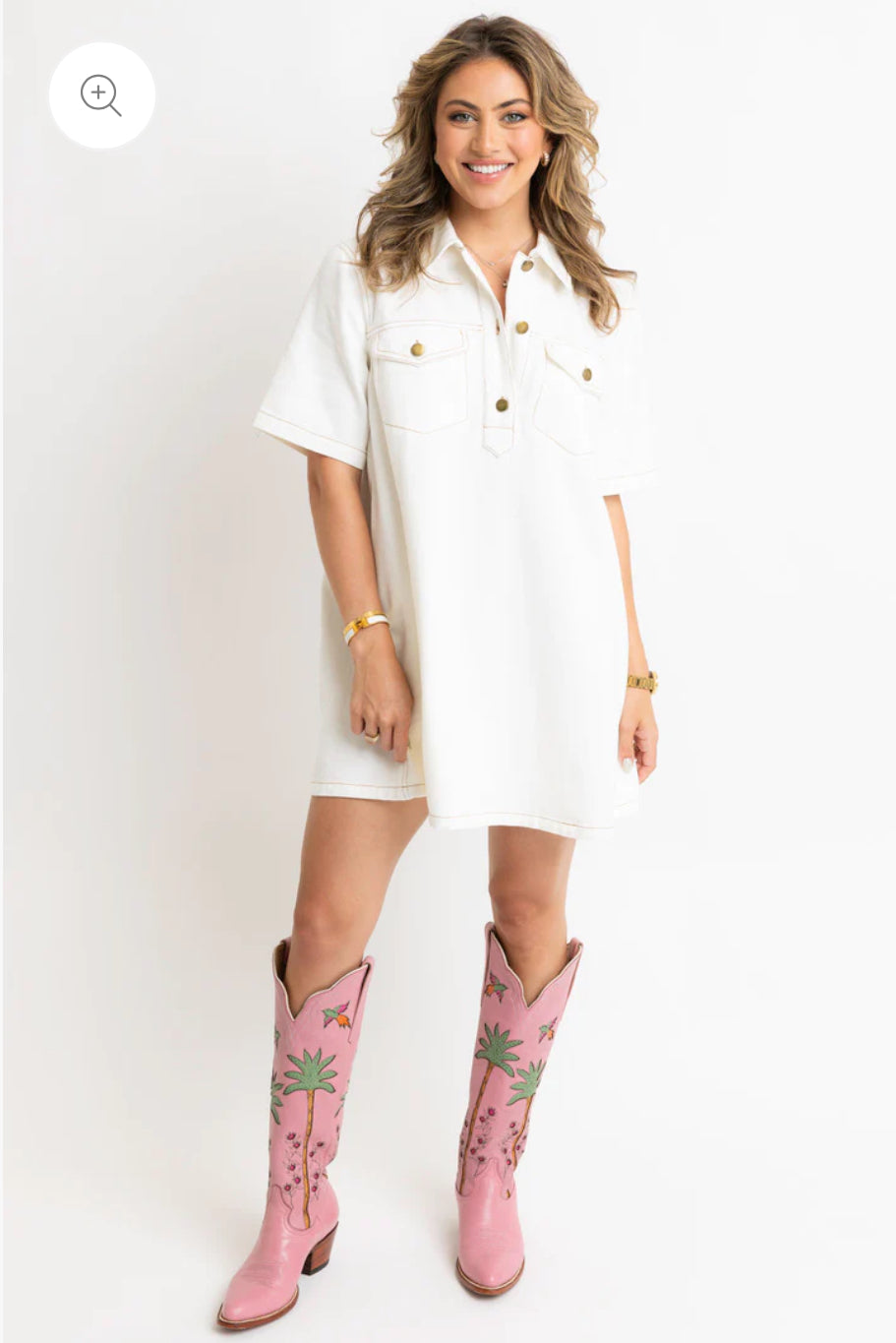 white christmas dresses Denim Pocket Swing Shirt Dress – Unique Boutique