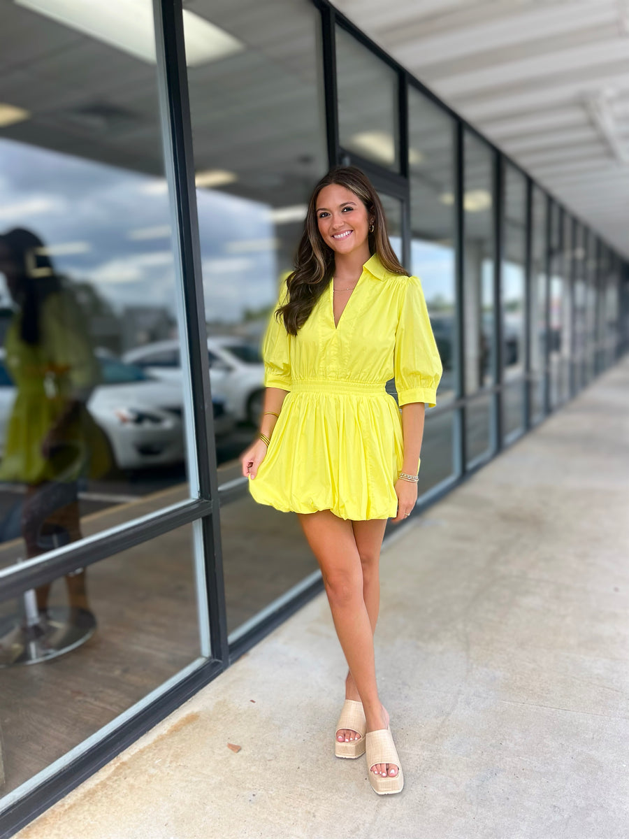 Devon Mini Dress- Citron