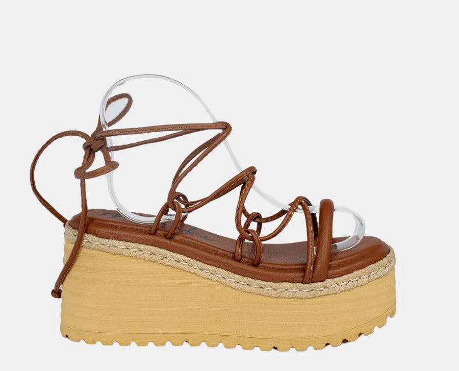 Platform Strappy Sandal- Tan