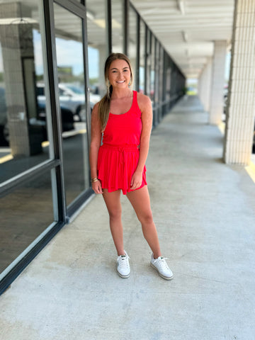 The Active Romper- Red