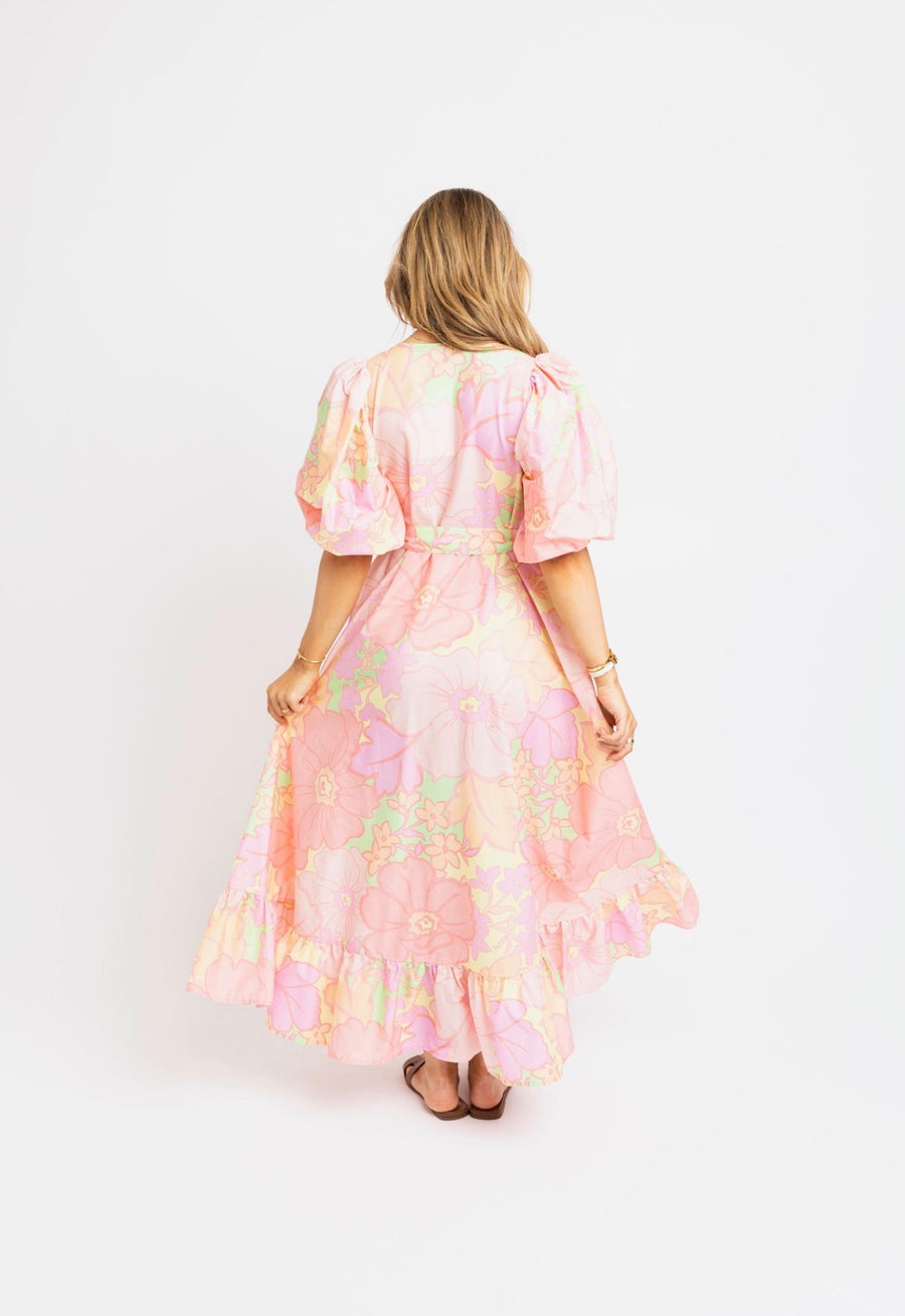 Big Floral Pastel Maxi Dress Unique Boutique Big Floral Pastel Maxi Dress Unique Boutique