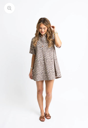 Leopard Denim Pocket Dress