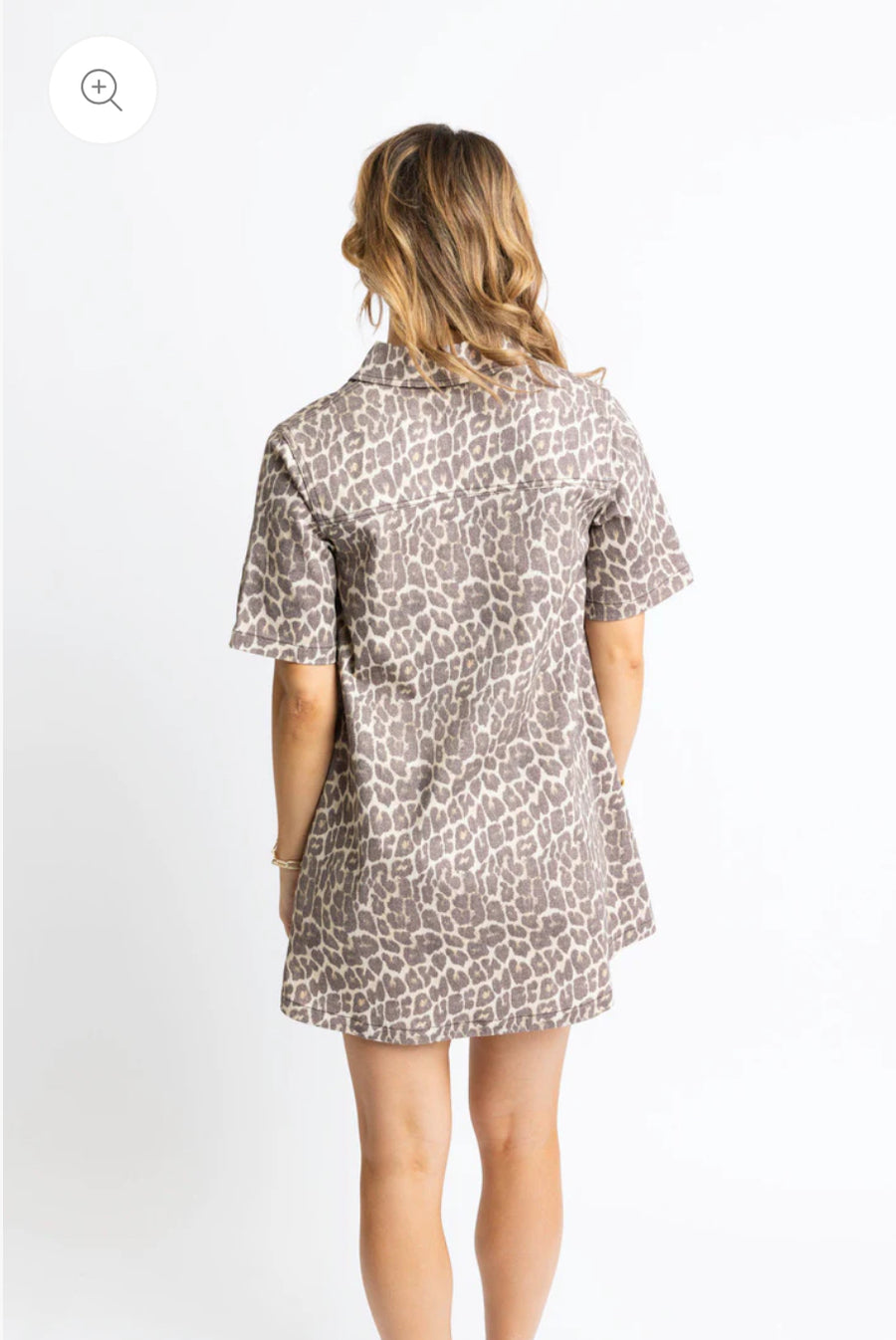 Leopard Denim Pocket Dress