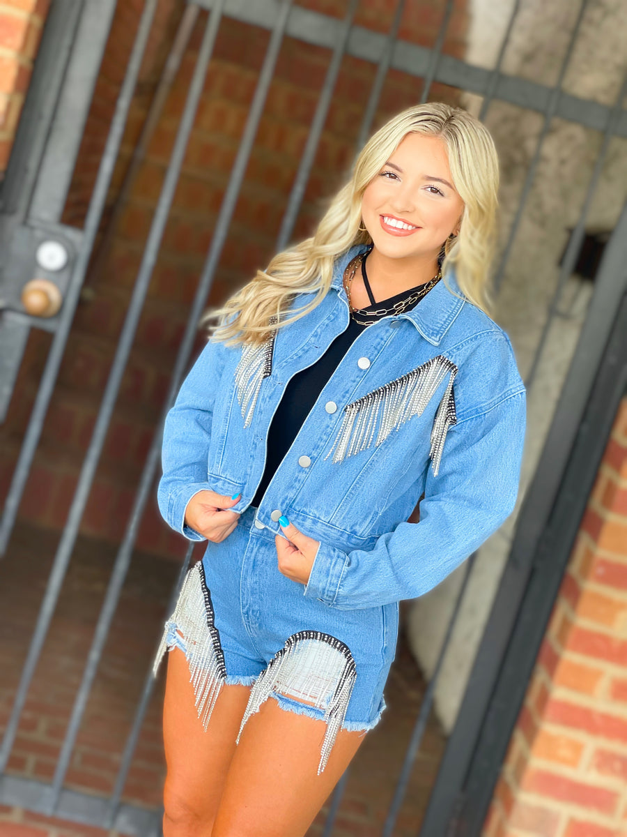 Rhinestone Denim Jacket