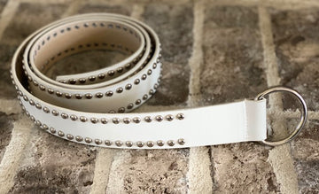 Studded Belt- White